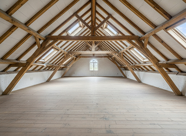 combles-amenageables-02 combles perdus aménageables pour créer un espace sous toiture avant travaux d'aménagement de combles avec pente de toit visible