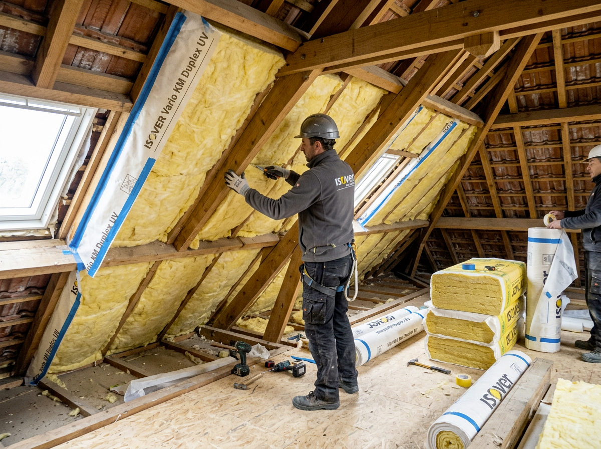 travaux d'isolation sous toiture