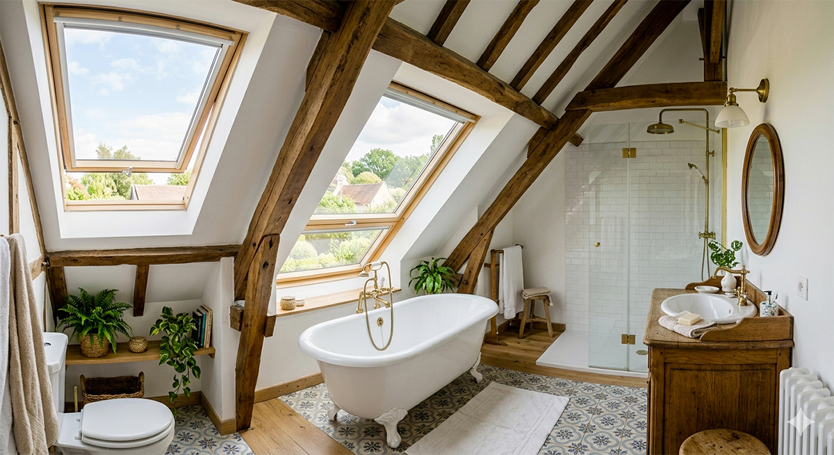 5-salle-de-bain-sous-les-combles création d'une salle de bain sous les combles perdus